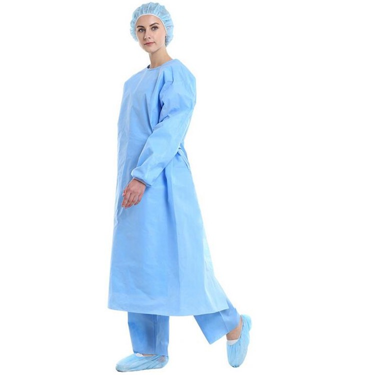伸縮性のある袖口を備えた不織布使い捨て手術用ガウン